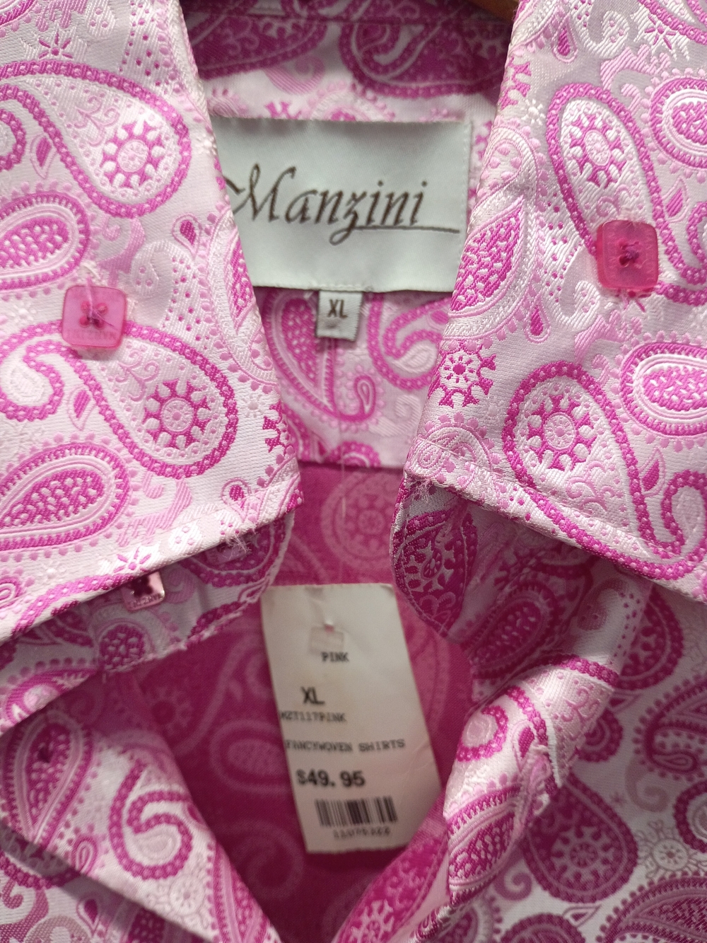 Pink Paisley Long-Sleeve Dress Shirt - Picture 4 of 6